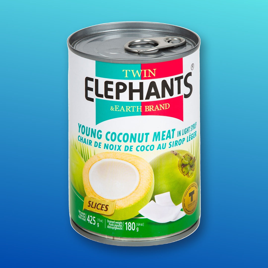 Twin Elephants & Earth Brand Young Coconut Meat in Light Syrup 425g