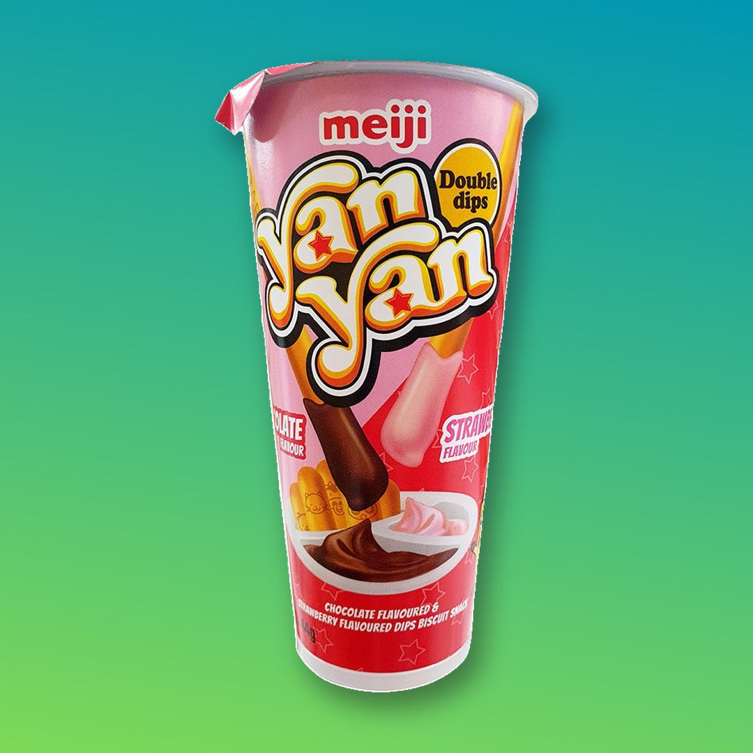 Meiji Yan Yan Double Cream Dip Biscuit Snack (Chocolate & Strawberry) 44g
