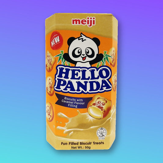 Meiji Hello Panda Biscuits with Caramel Flavoured Filling 50g