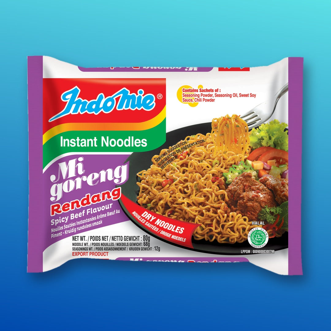 Indomie Mi Goreng Rendang Instant Fried Noodles 5x80g Multipack